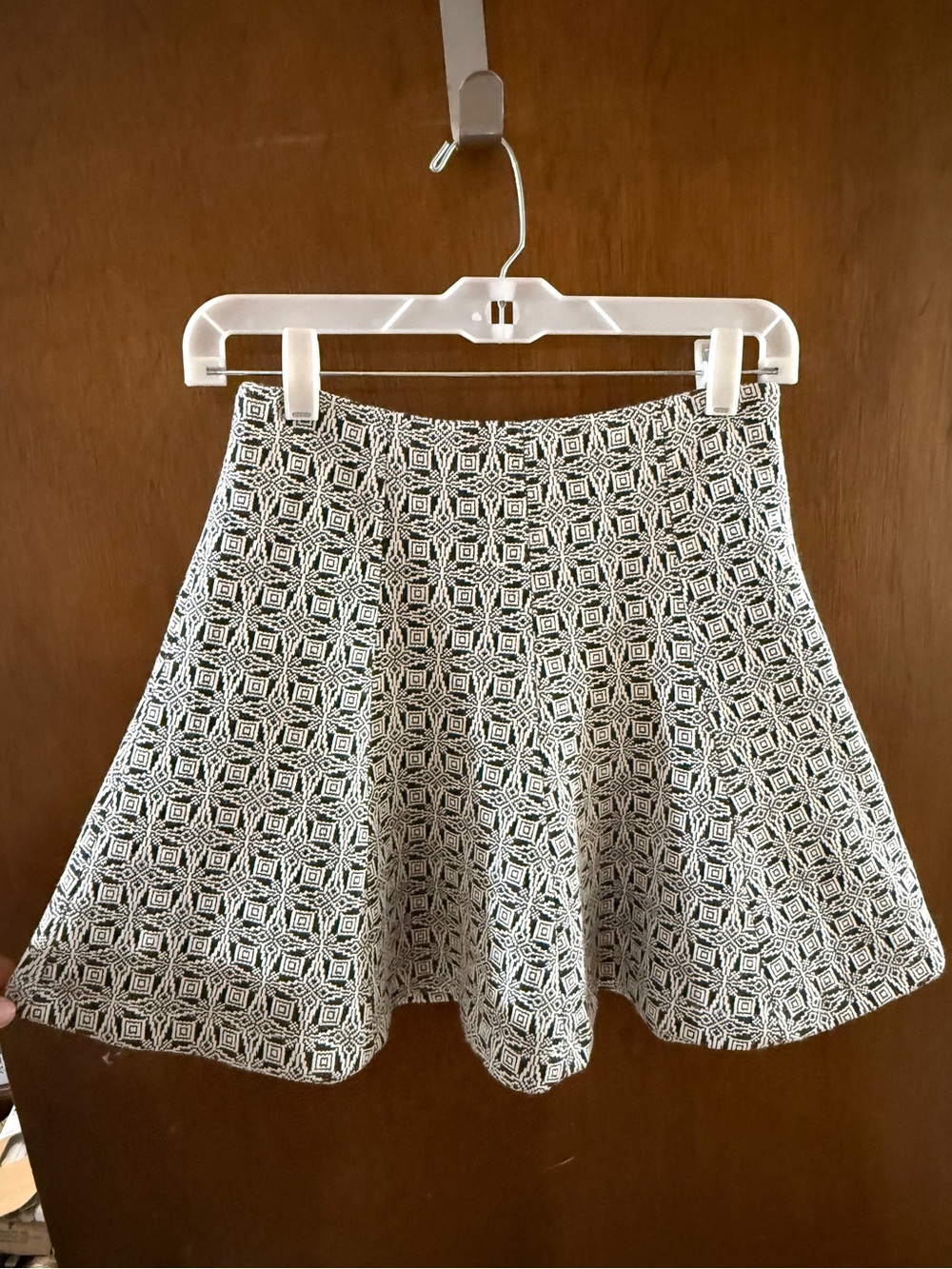 Lush Black & White Geometric Circle Skirt